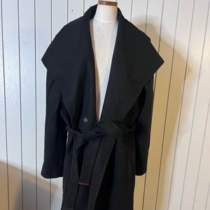 LTS Tall Black Belted Coat